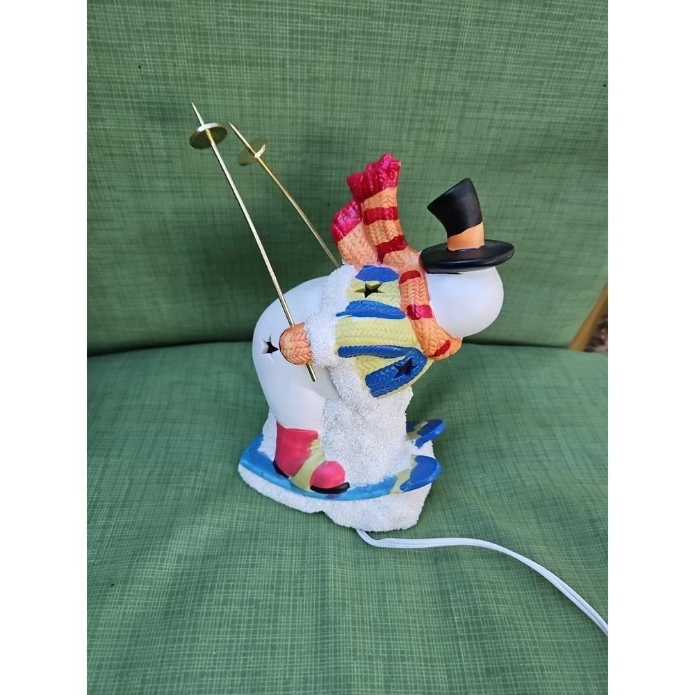 Skiing Snowman Christmas‎ Night Light Lighted Lamp 9